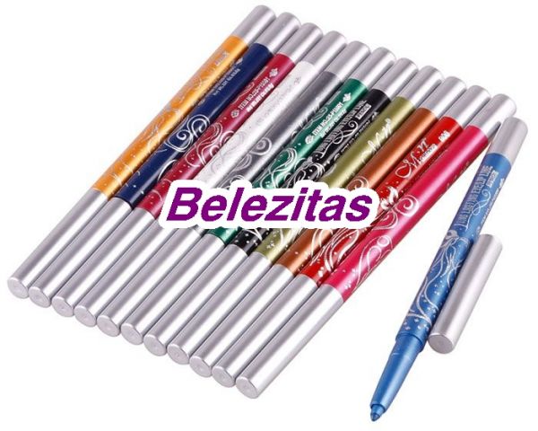 12 Mini Lápis Delineadores Retrátil