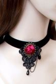 Colar Sexy Fashion Black With Rose LC0856